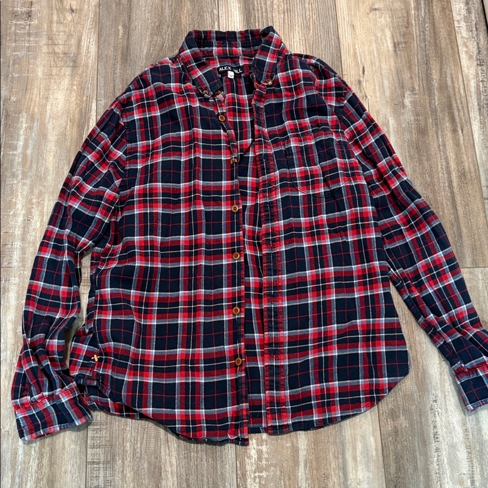 Alex Mill Plaid Button down Shirt size large - flawed